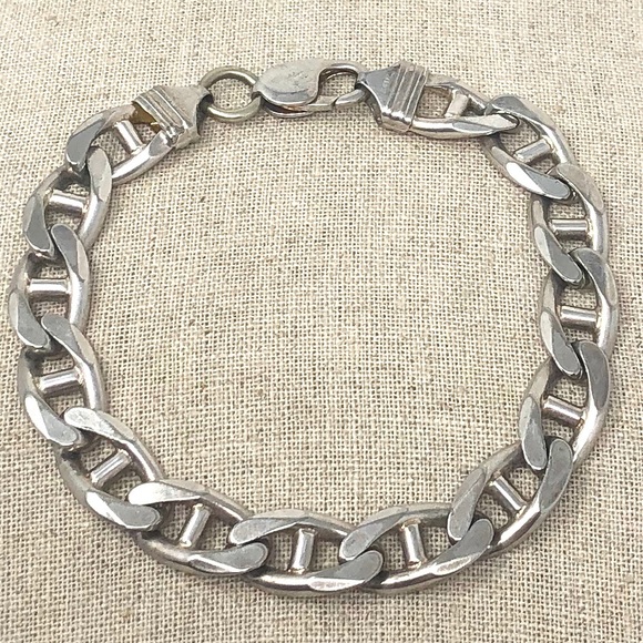 Vintage Other - Vintage Sterling Mariner Heavy Chain Bracelet 45g